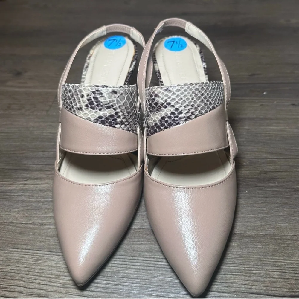 🤎 Taupe ELLEN TRACY Sling Back Bello Heels - Size 7.5